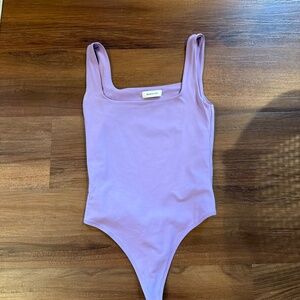 Aritzia Babyton Original Contour Squareneck Bodysuit purple